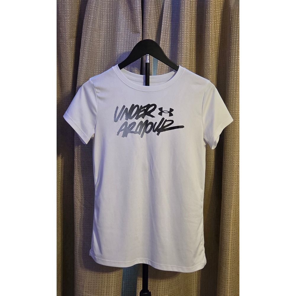 Under Armour Loose‎ Fit Short Sleeve T-Shirt Women's Size XS White Black